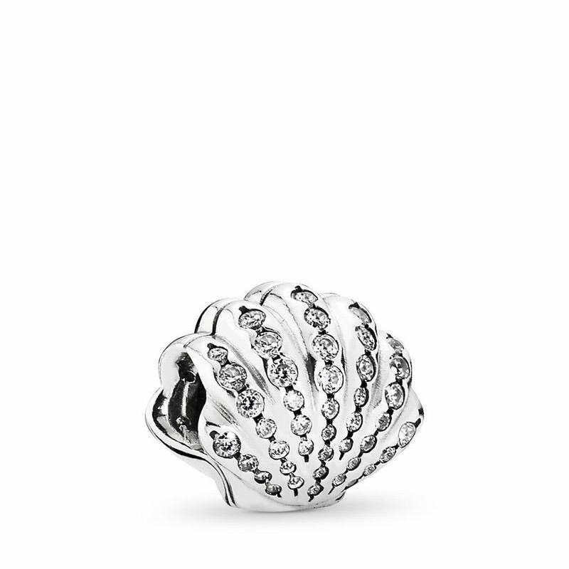 Pandora Disney Ariel's Shell Charm Ireland - Sterling Silver/Cubic Zirconia - 930741NDE